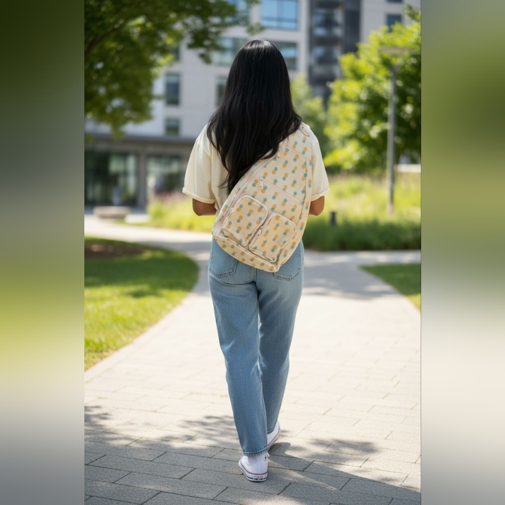 Pineapple Print‎ Sling Backpack